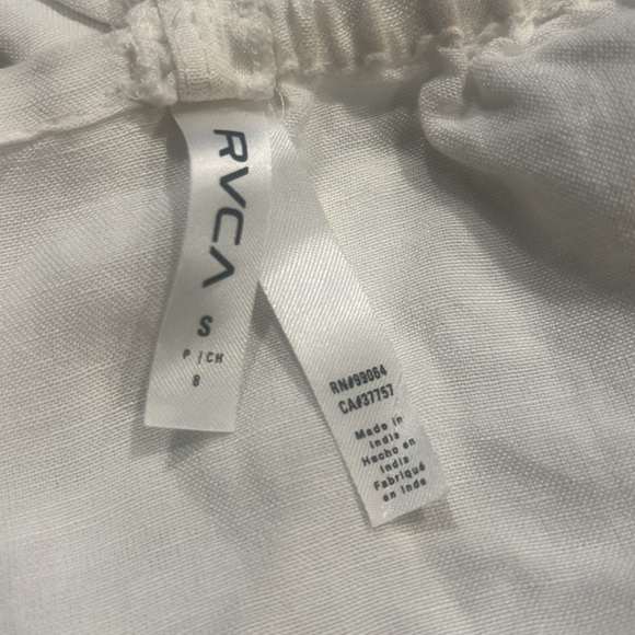 Permanent Vacation Honolulu, RVCA, White Midriff Top with Straps, size S - Picture 3 of 5